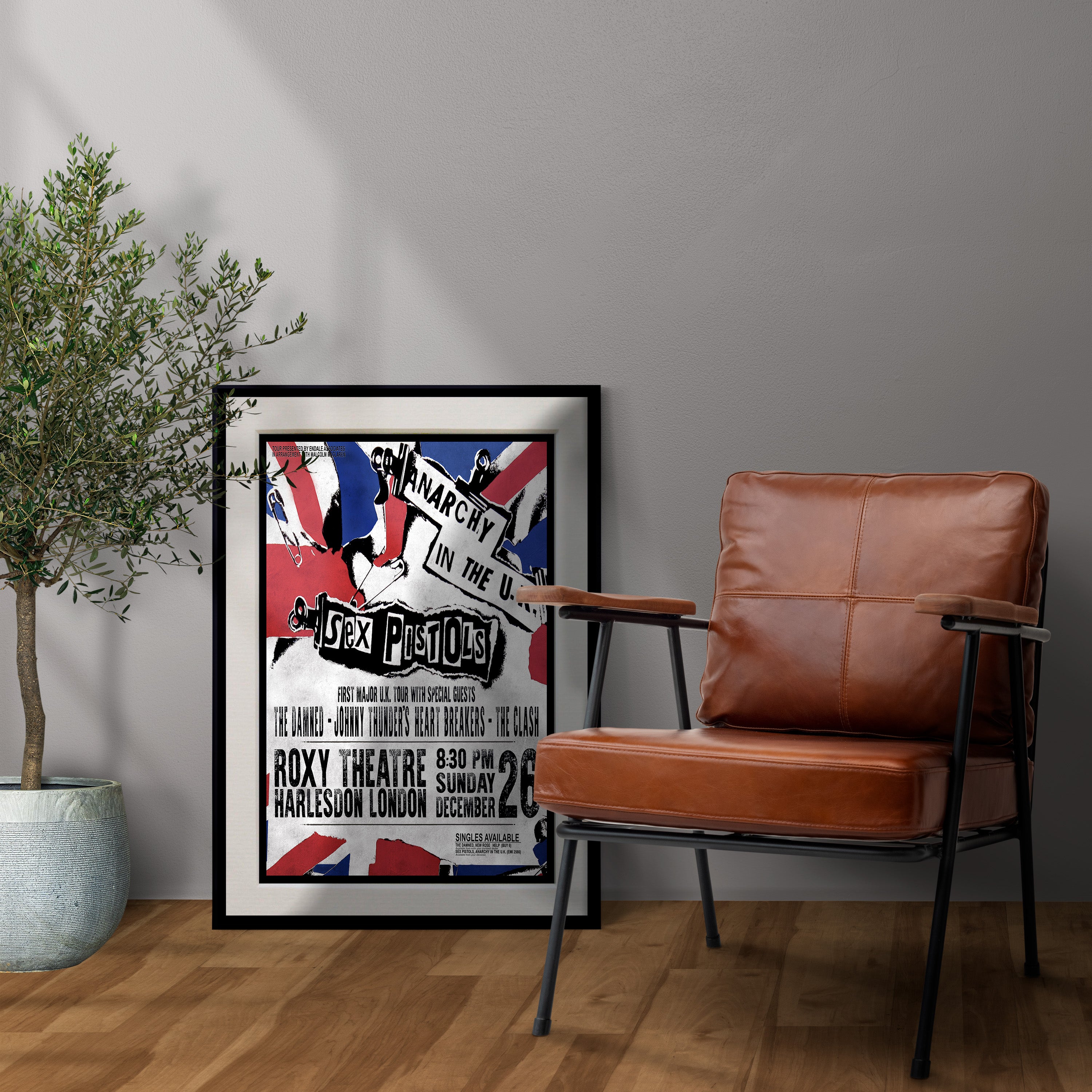 Sex Pistols 1976 First UK Tour Concert Poster - Multi Size Prints or THREE FRAMED Options