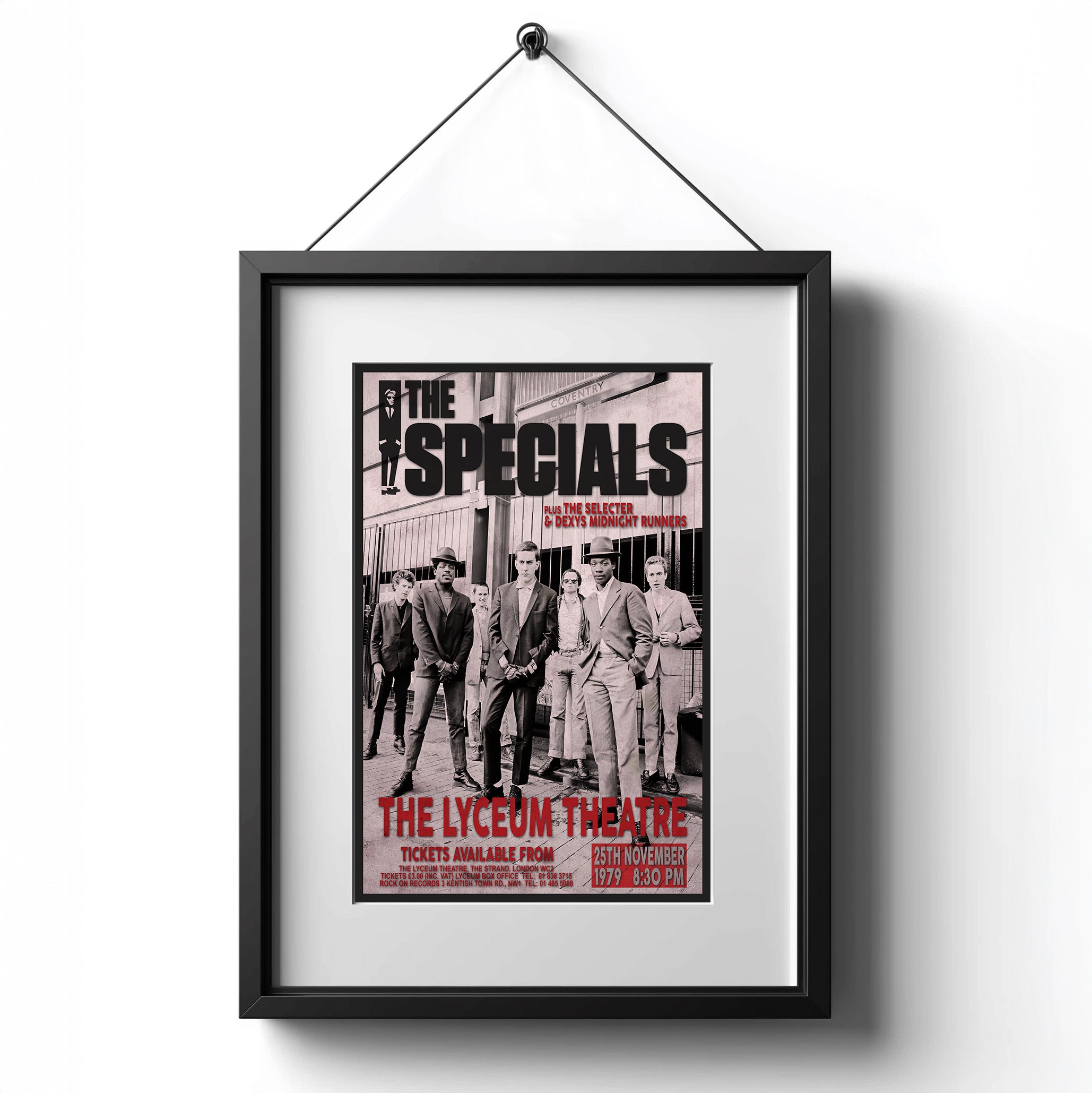 The Specials 1979 Lyceum Concert Poster - Multi Size Prints or THREE FRAMED Options