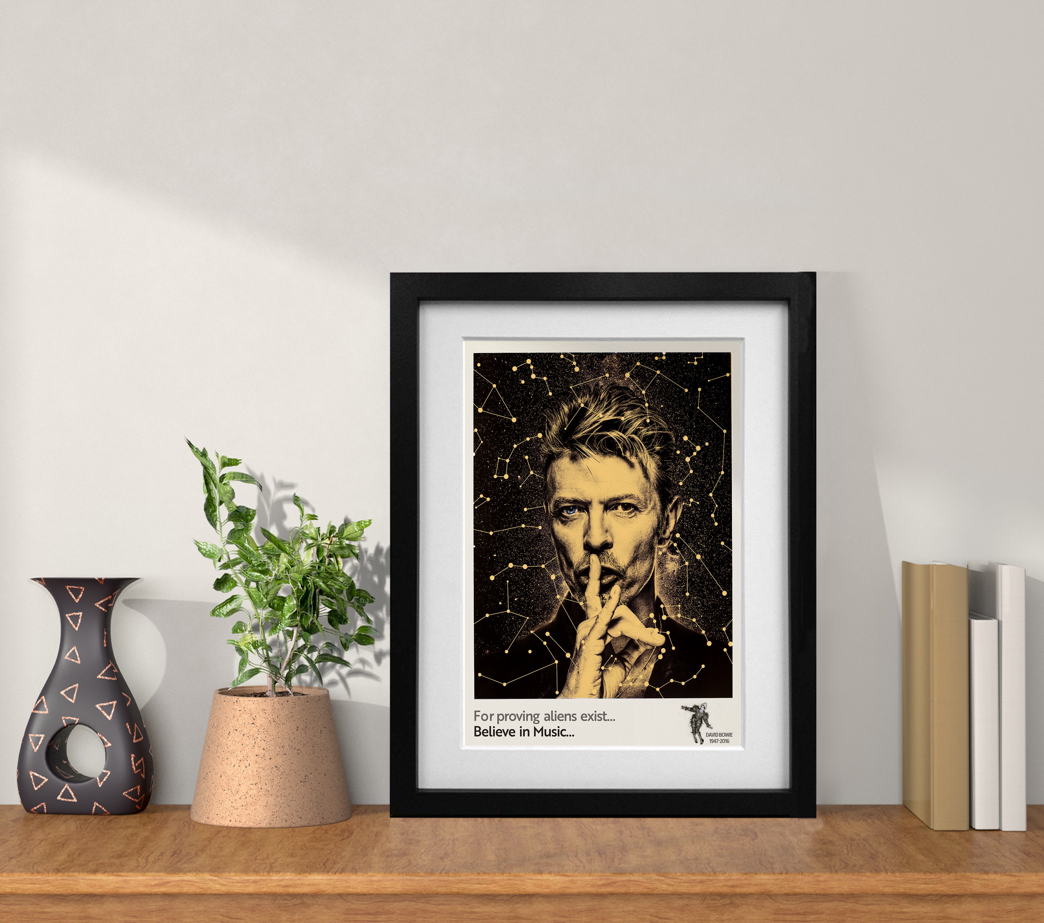 David Bowie - Shh Believe in Music Poster - Multi Size Prints or THREE FRAMED Options