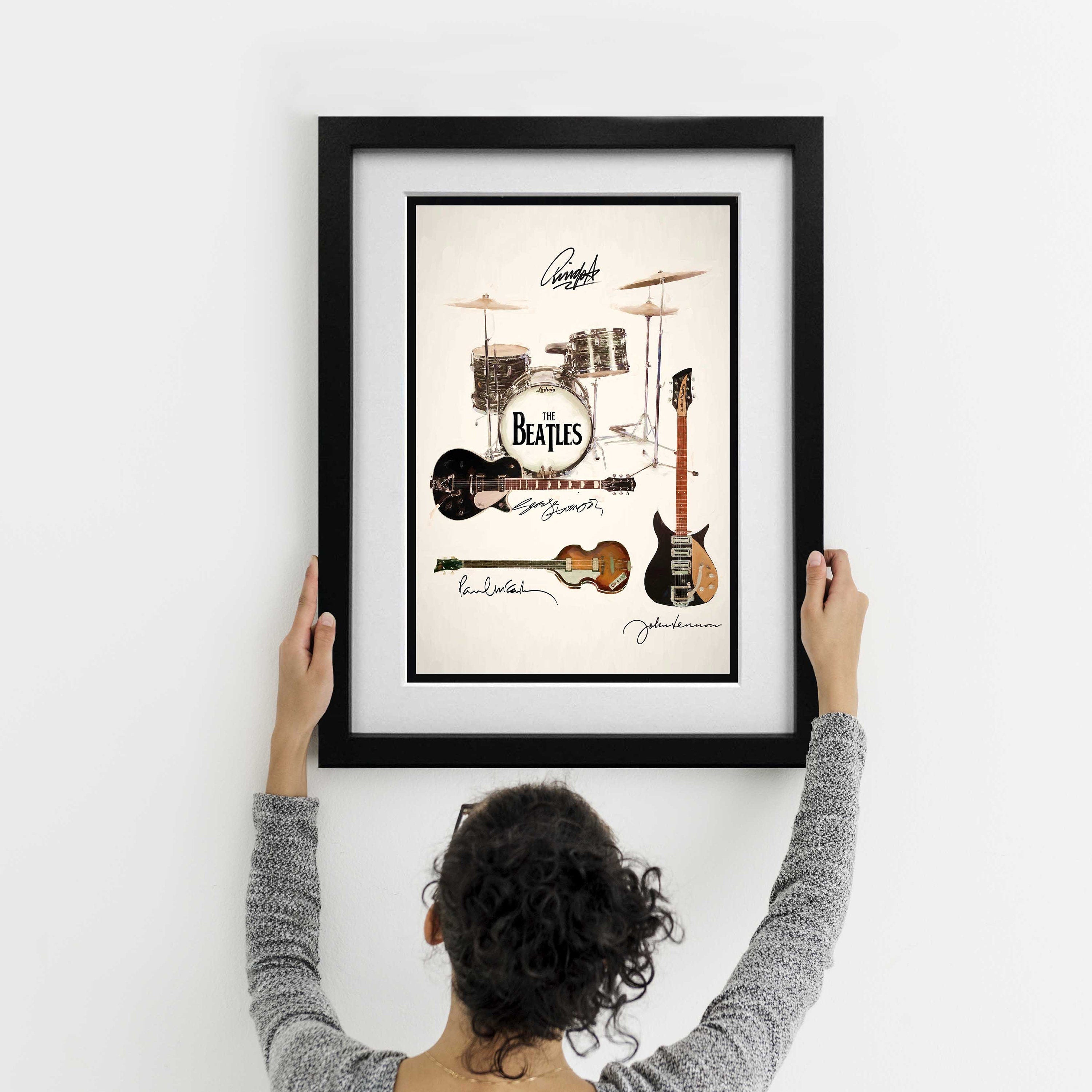 The Beatles - Early Kit & Guitars Poster - Multi-Size Prints or THREE FRAMED Options