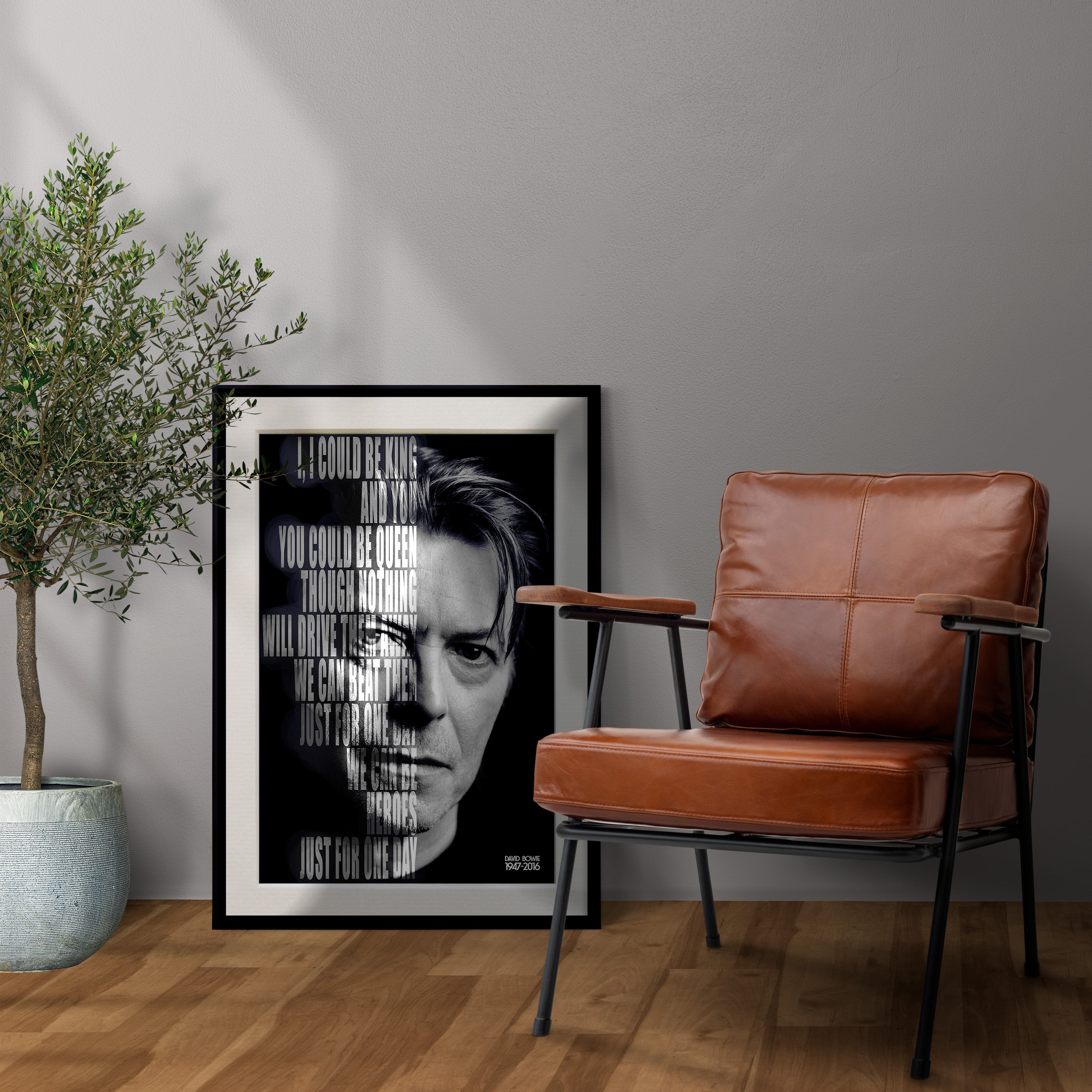 David Bowie - Heroes Lyrics Poster - Multi Size Prints or THREE FRAMED Options