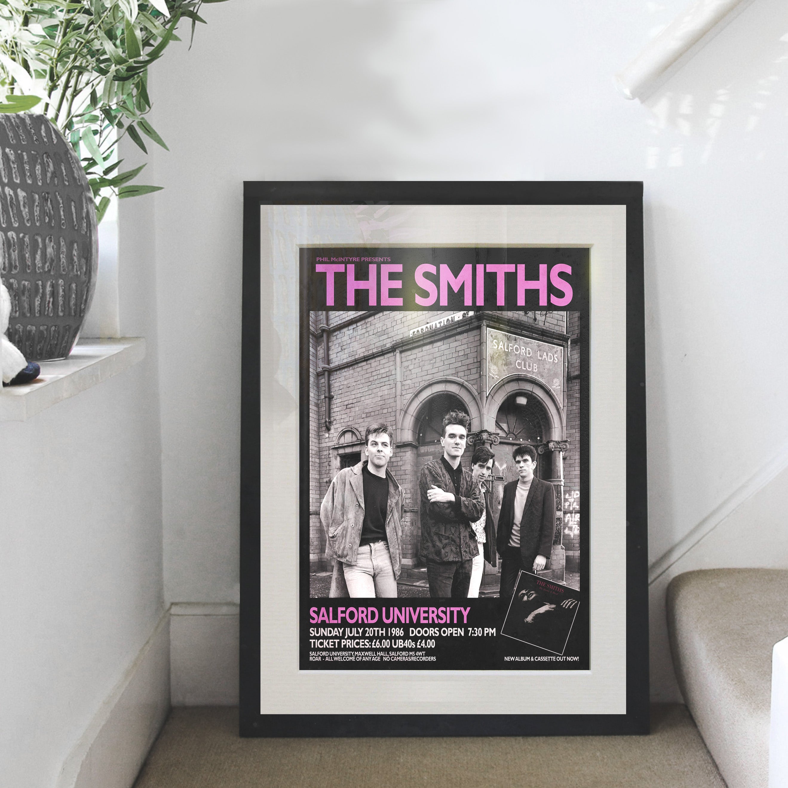 The Smiths Salford 1986 Concert Poster - Multi-Size Prints or THREE FRAMED Options