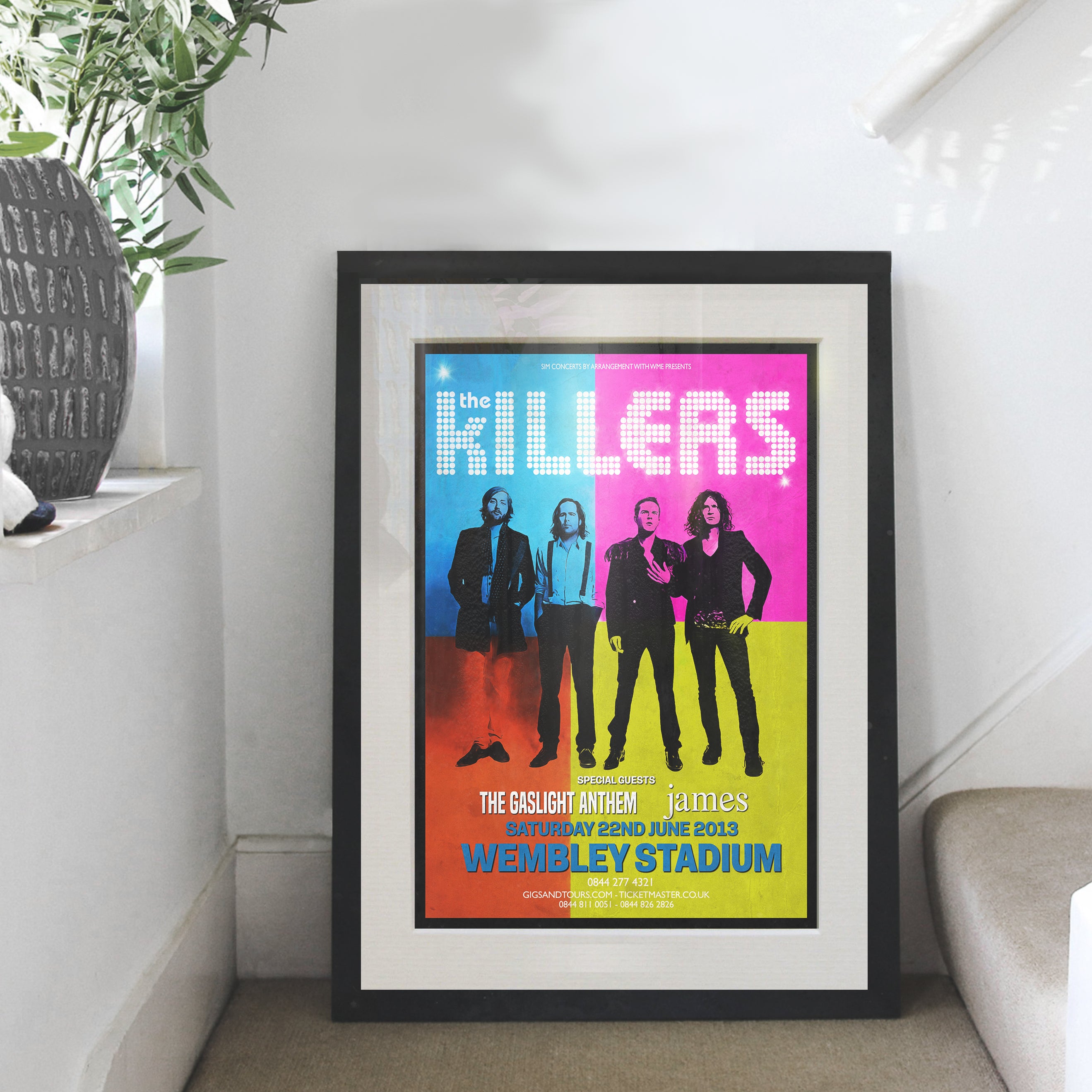 The Killers Wembley 2013 Concert Poster - Multi Size Prints or THREE FRAMED Options