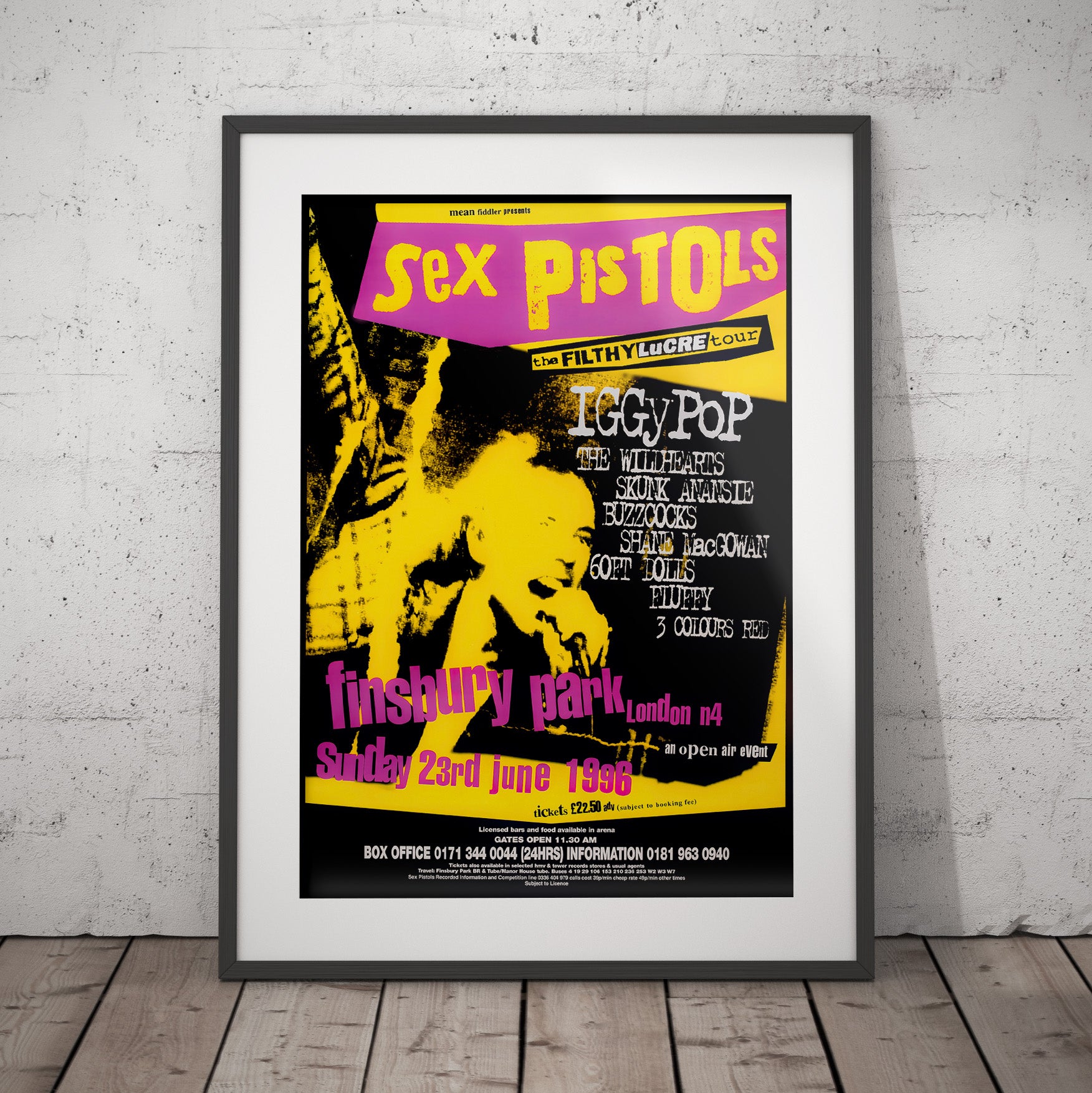 Sex Pistols Filthy Lucre Tour Concert Poster - Multi Size Prints or THREE FRAMED Options