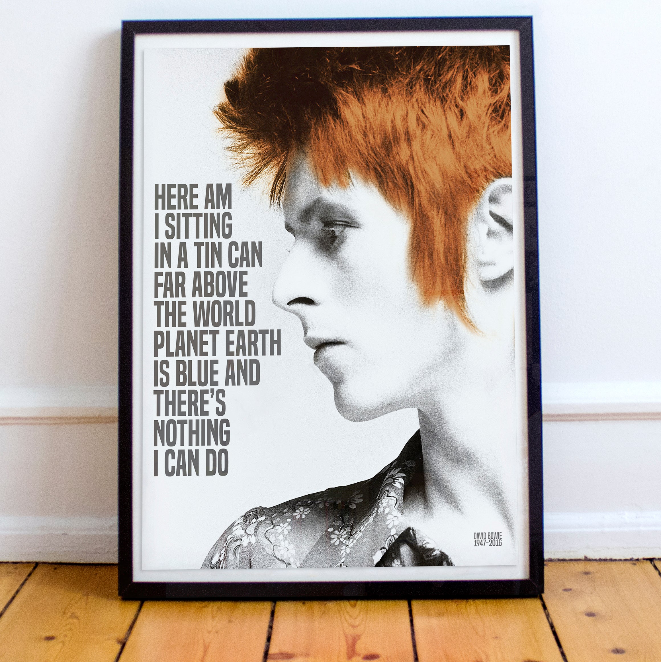 David Bowie - Space Oddity Lyrics Poster - Multi Size Prints or THREE FRAMED Options