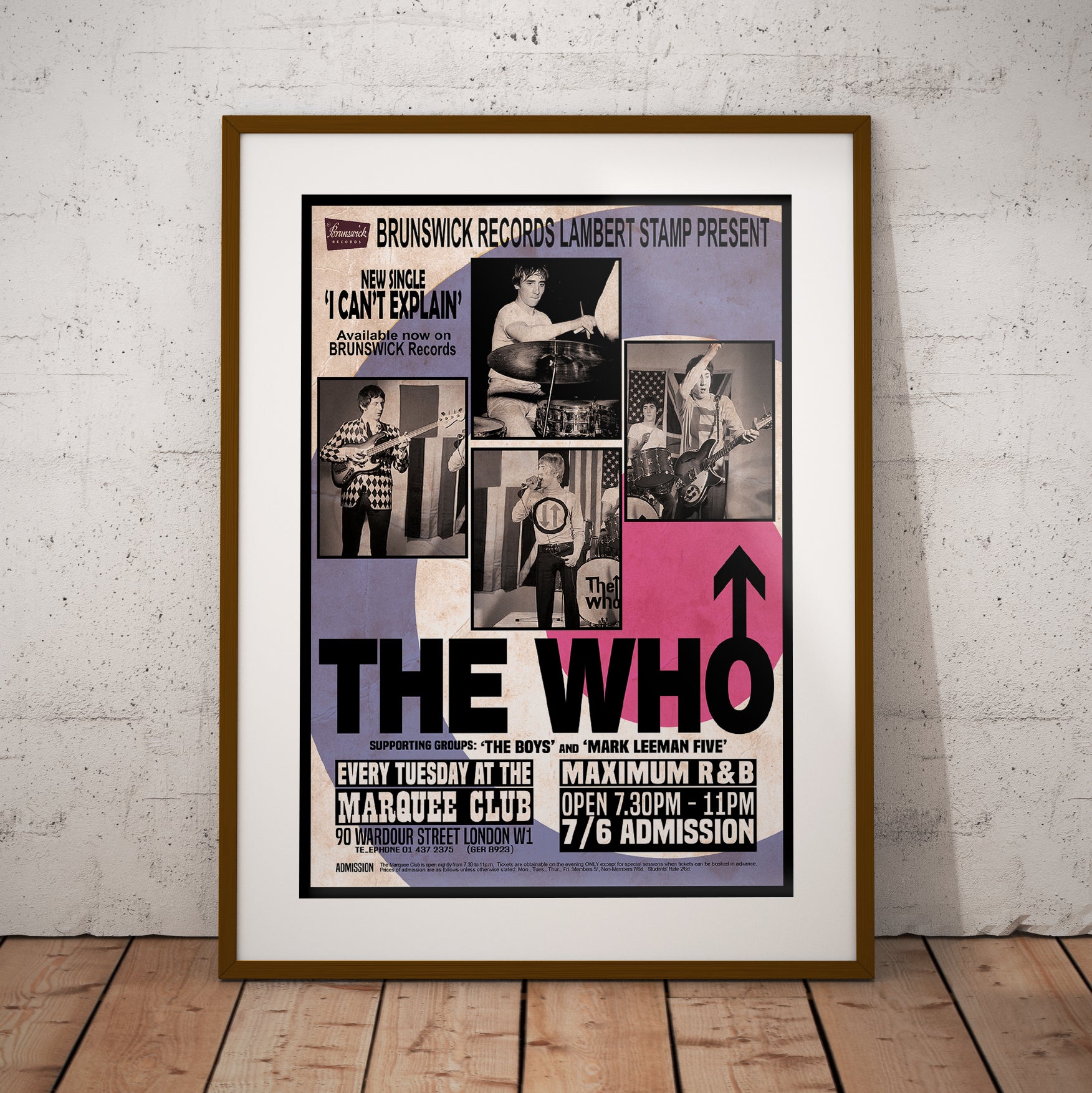 The Who 1965 Marquee Concert - Multi Size Prints or THREE FRAMED Options